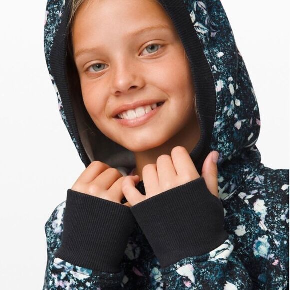 Ivivva Full Zip The Hoodie Sweatshirt Jacket In Aurora Flower White Aqua Glow 12 - Picture 5 of 12